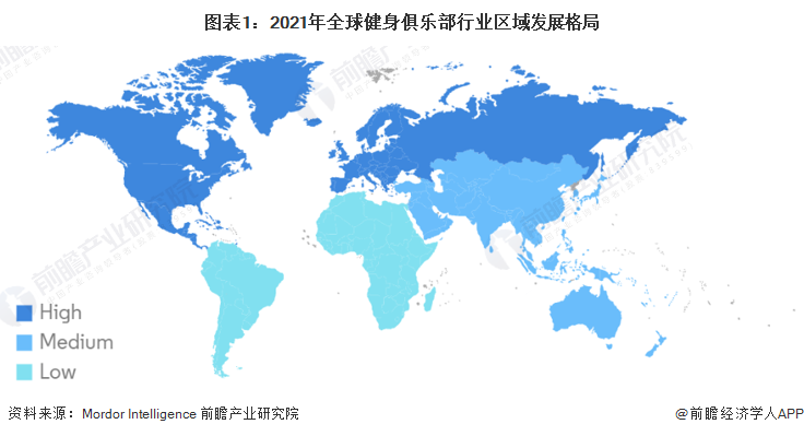 2022年全球健身俱乐部行业区域发展格局分析 英国市场规模下降近40%【组图】